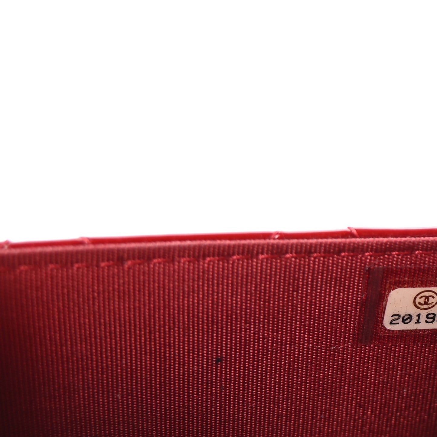 Patent Quilted Brilliant Wallet On Chain WOC Red