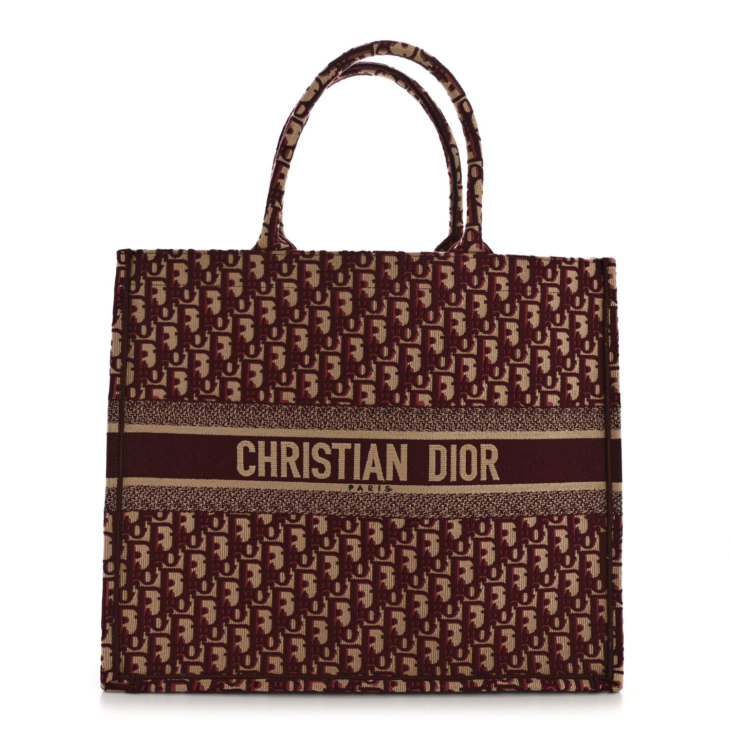 Christian Dior Oblique Large Book Tote Burgundy Multicolor 1 of 11