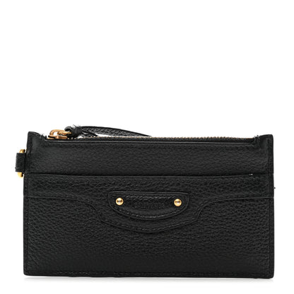 Balenciaga Calfskin Neo Classic Long Coin Case Card Holder on Strap Black 1 of 8
