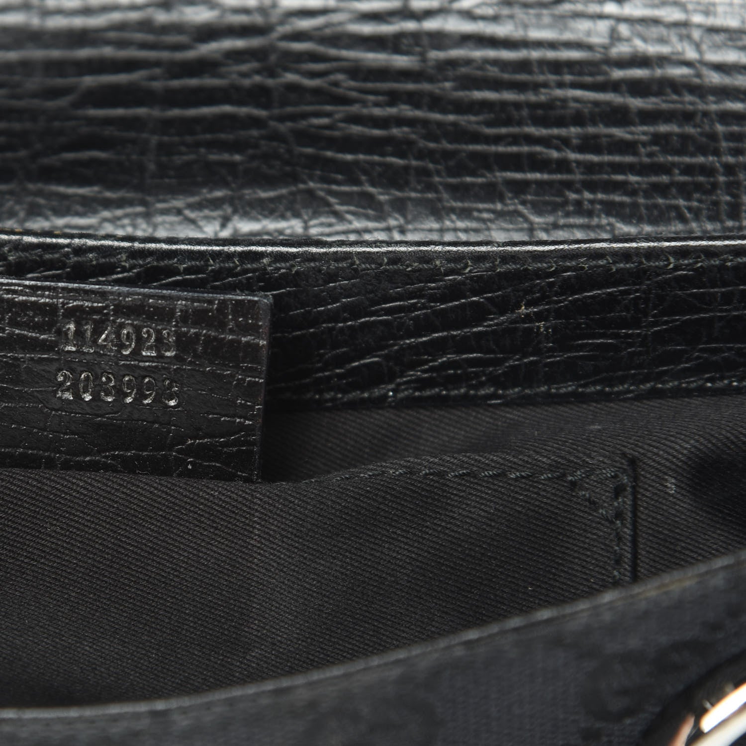 Gucci Monogram Horsebit Chain Clutch Black 7 of 12