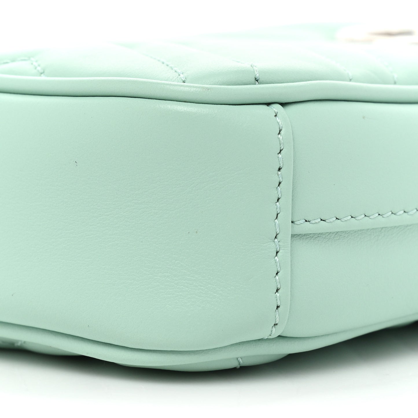 Calfskin Matelasse Mini GG Marmont Crossbody Bag Water Green