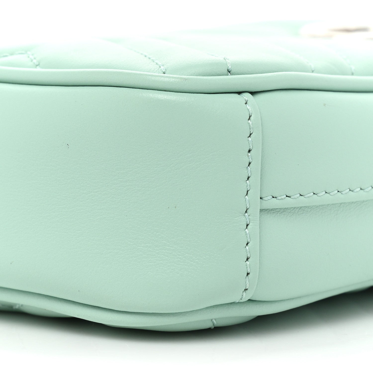 Gucci Calfskin Matelasse Mini GG Marmont Crossbody Bag Water Green 8 of 11