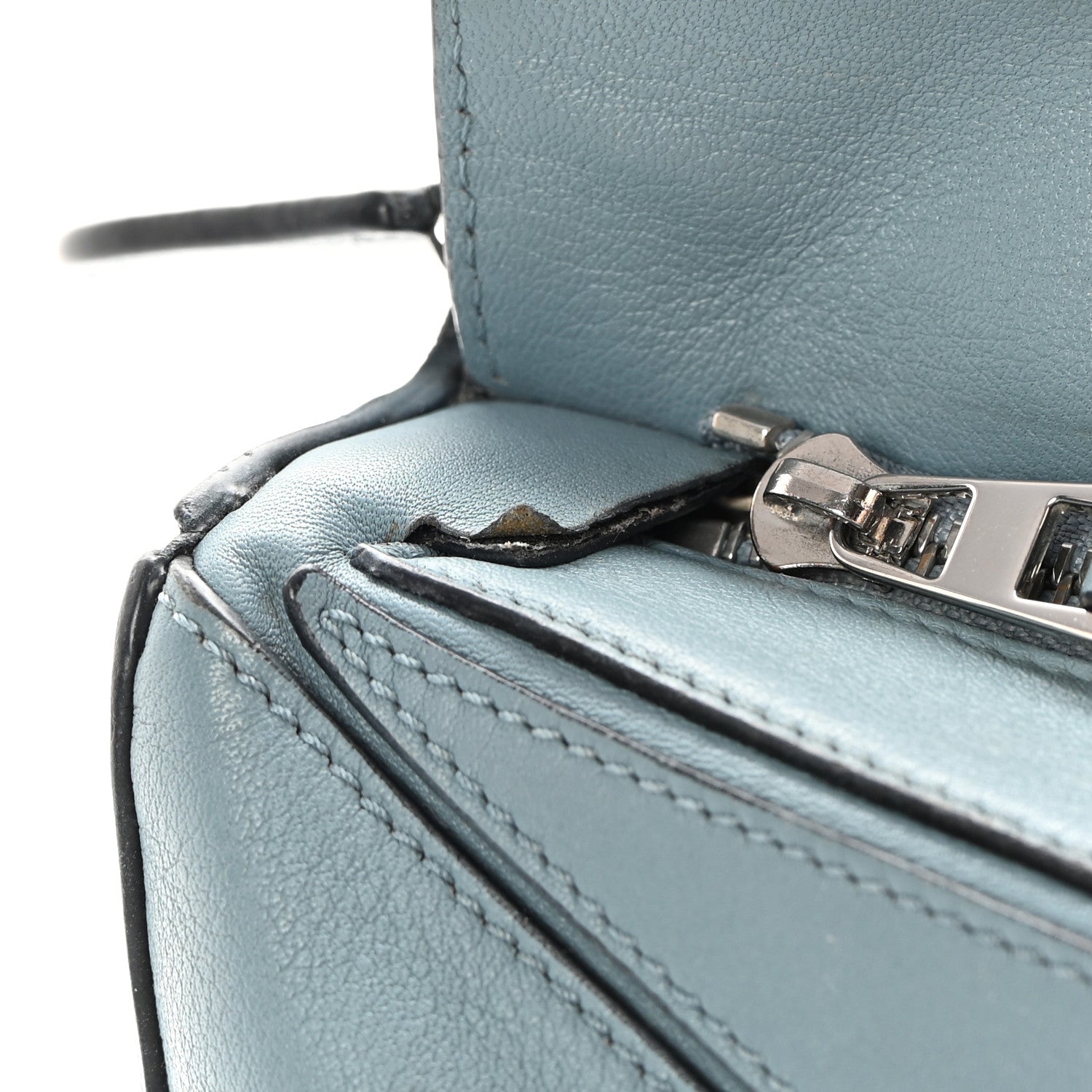 Loewe Calfskin Small Puzzle Bag Stone Blue 12 of 17