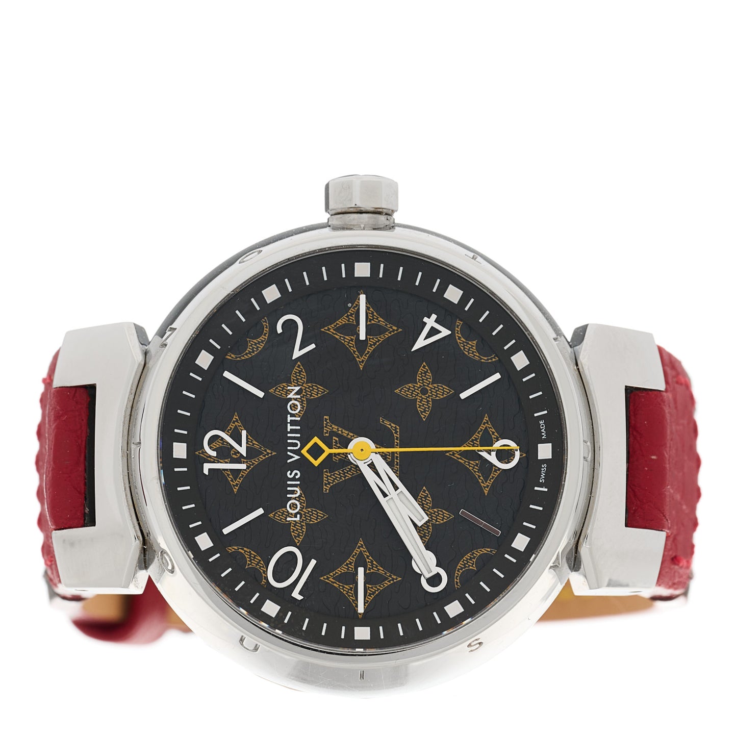 Stainless Steel Monogram 34mm Tambour Quartz Watch Brown
