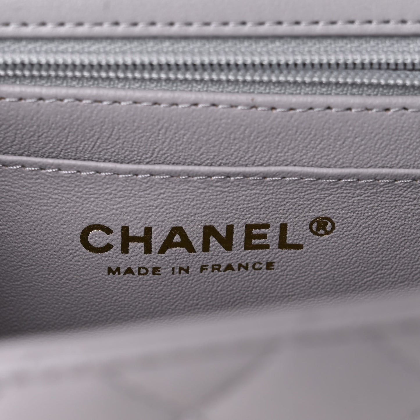 Lambskin Quilted Mini Top Handle Rectangular Flap Grey