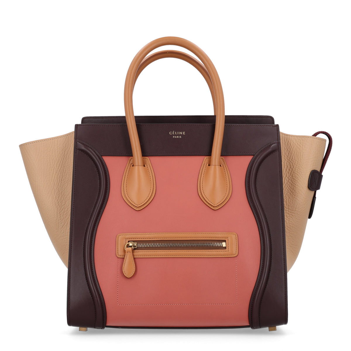 Smooth Calfskin Bullhide Tri-Color Luggage Terracotta