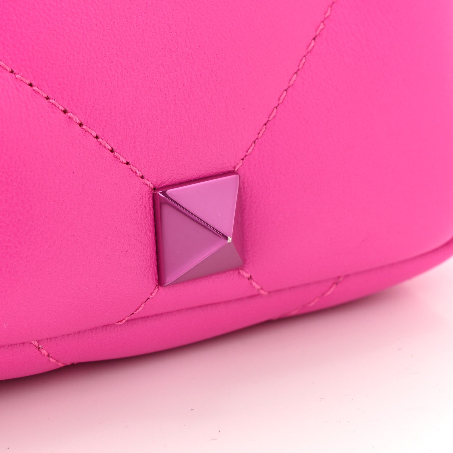 Valentino Garavani Nappa Lacquer Monochrome Mini Roman Stud Shoulder Bag Pink PP 11 of 11