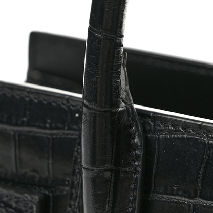 Saint Laurent Calfskin Crocodile Embossed Nano Sac De Jour Black 13 of 14