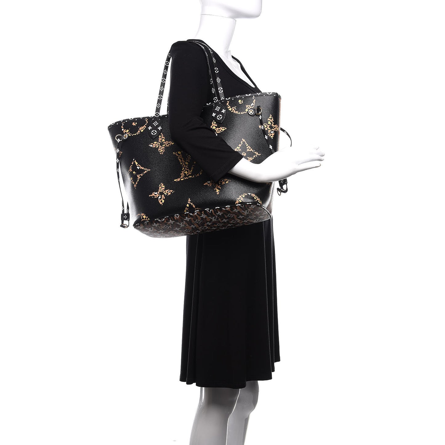 Monogram Giant Jungle Neverfull MM Black
