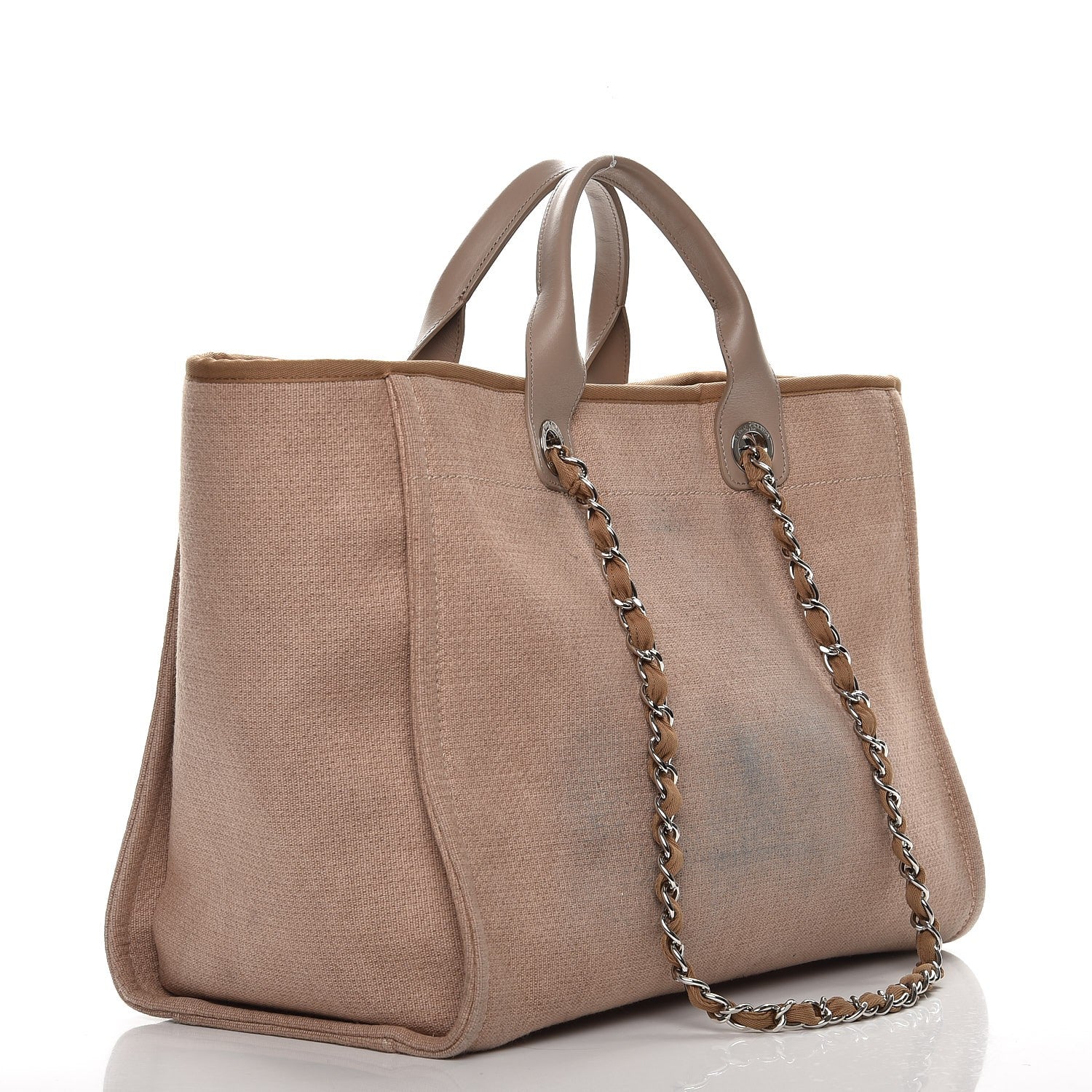 Chanel Canvas Large Deauville Tote Ecru 3 of 10