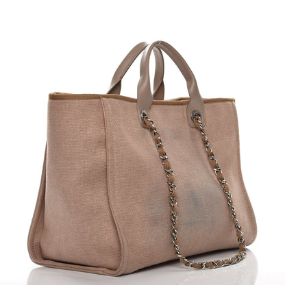 Chanel Canvas Large Deauville Tote Ecru 3 of 10