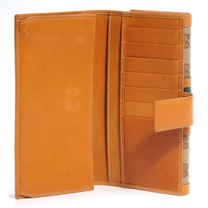 Gucci Monogram Vintage Web Continental Wallet Tan 5 of 7