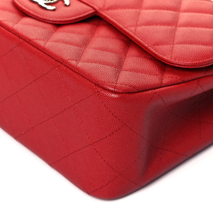 Chanel Caviar Quilted Jumbo Double Flap Red 9 of 9