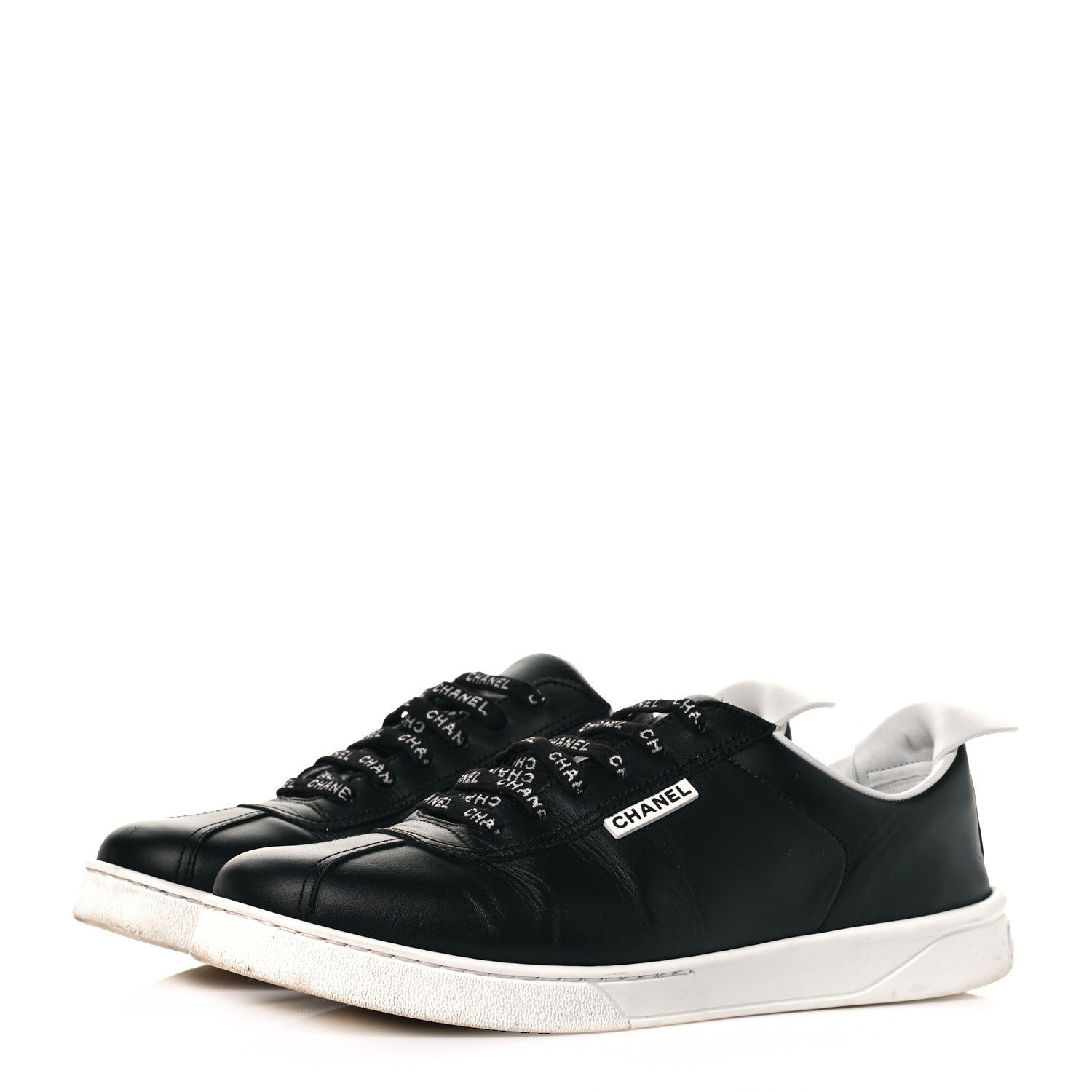 Chanel Calfskin CC Womens Sneakers 43 Black 3 of 8