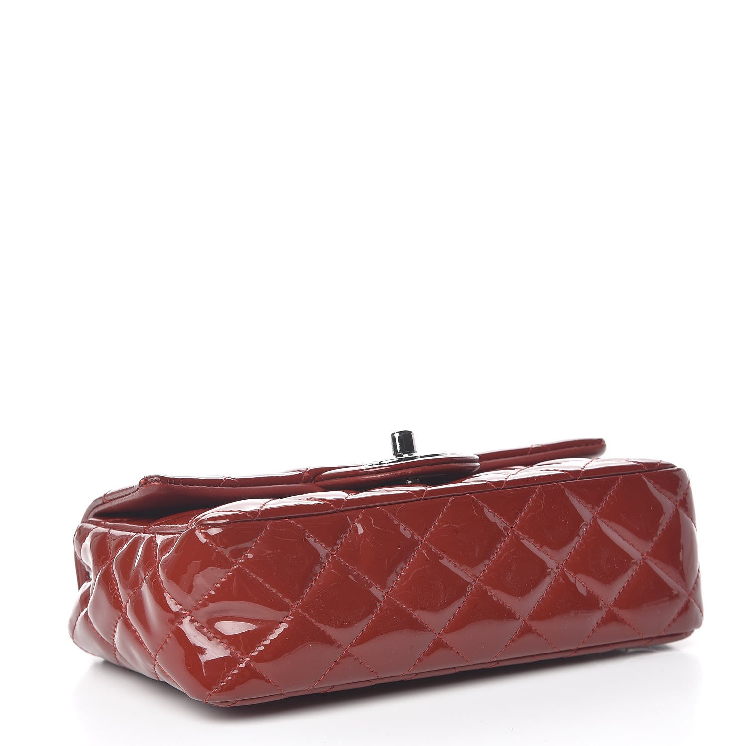 Chanel Patent Calfskin Quilted Mini Rectangular Flap Red 4 of 12