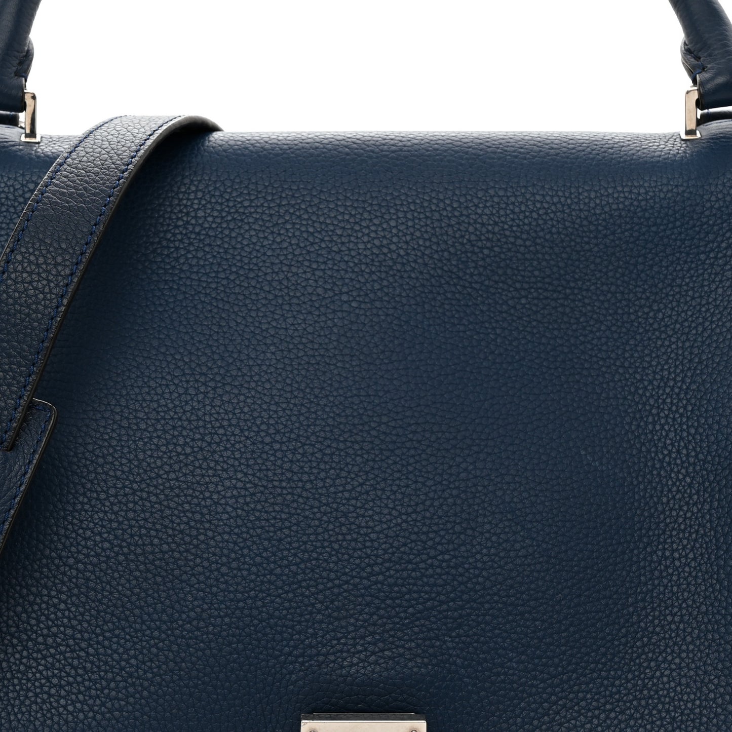 Drummed Calfskin Suede Small Trapeze Indigo