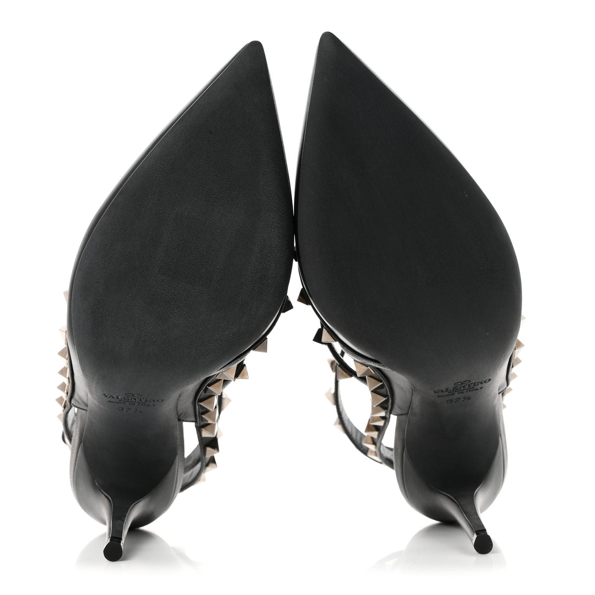 Nappa Rockstud Ankle Strap Pumps 37.5 Black