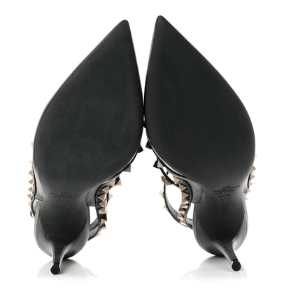 Valentino Garavani Nappa Rockstud Ankle Strap Pumps 37.5 Black 6 of 9