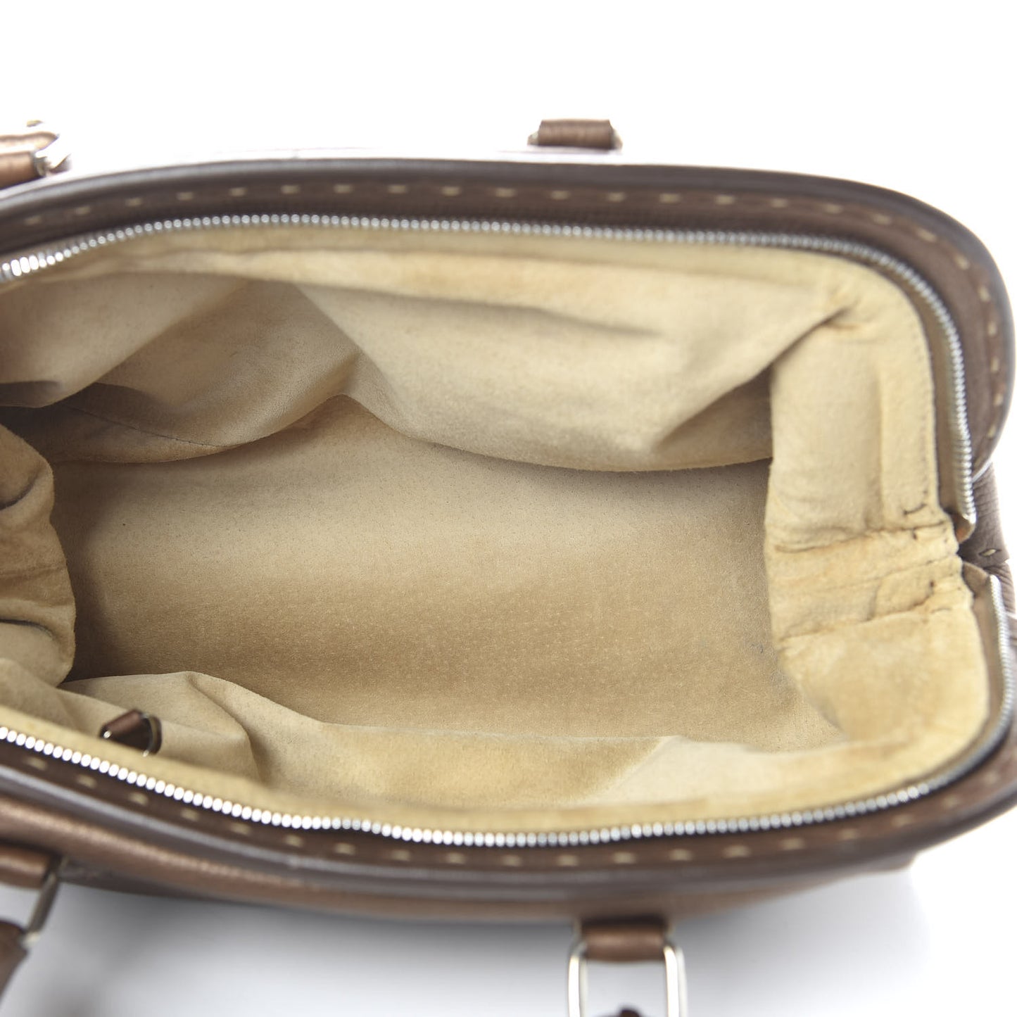 Metallic Calfskin Romano Selleria Adele 1328 Bag Brown