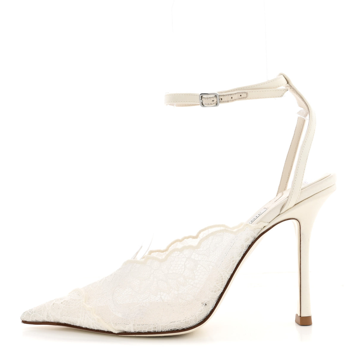 Jimmy Choo Satin Lace Faiz 100 Pumps 38 Ivory 1 of 12