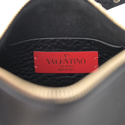 Valentino Garavani Pebbled Calfskin Small Rockstud Flip Lock Shoulder Bag Black 6 of 7