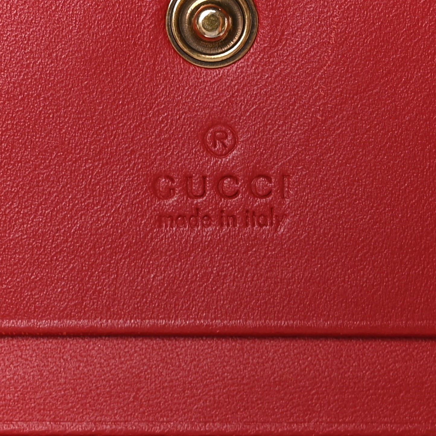 GG Supreme Monogram Cherry Embellished Card Case Wallet Hibiscus Red