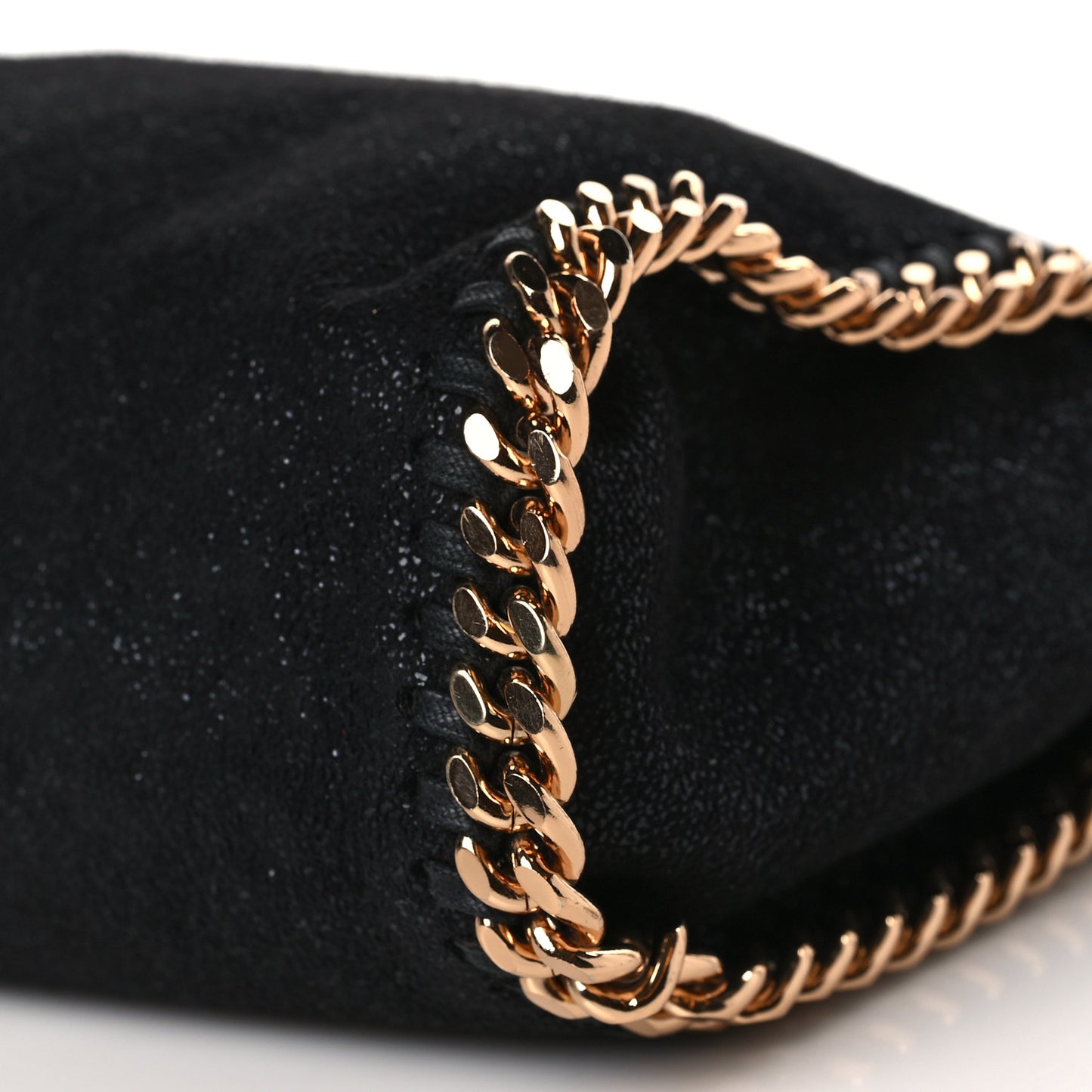 Shaggy Deer Mini Falabella Fold Over Tote Black