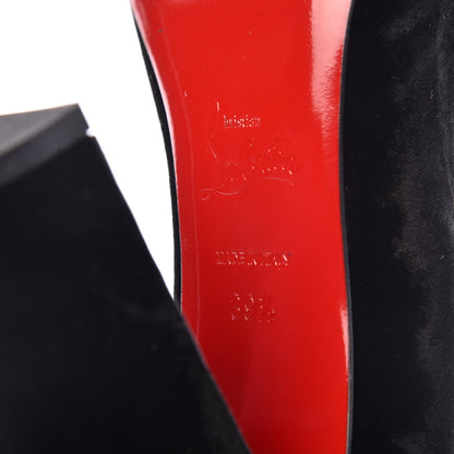 Christian Louboutin Velvet Fur Crystal Mayamoc 100 Pumps 39.5 Black 6 of 9