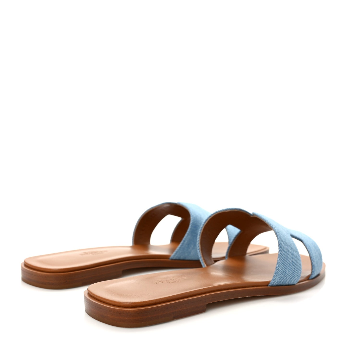 Denim Canvas Oran Sandals 39 Bleu Clair