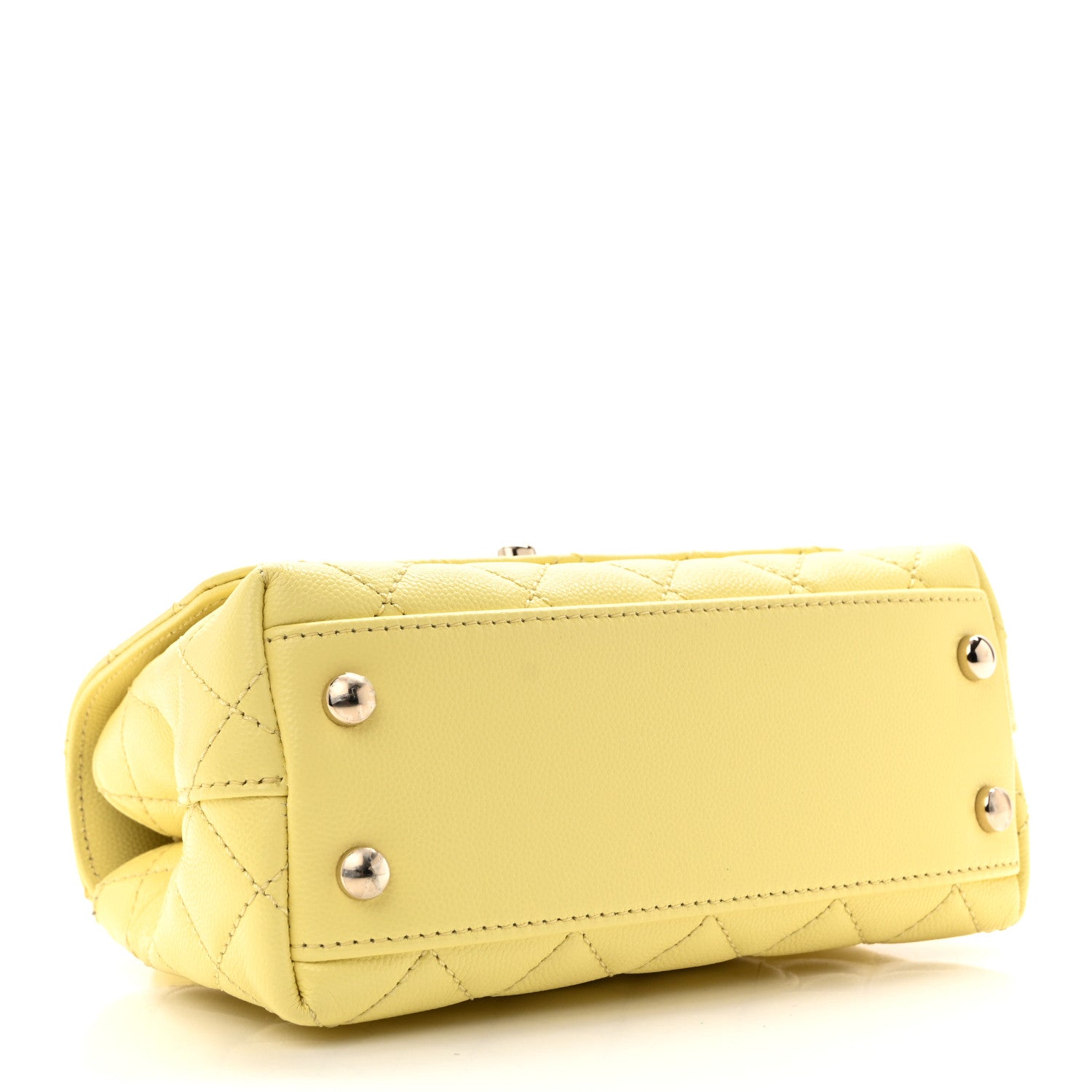 Chanel Caviar Quilted Extra Mini Coco Handle Flap Light Yellow 4 of 10