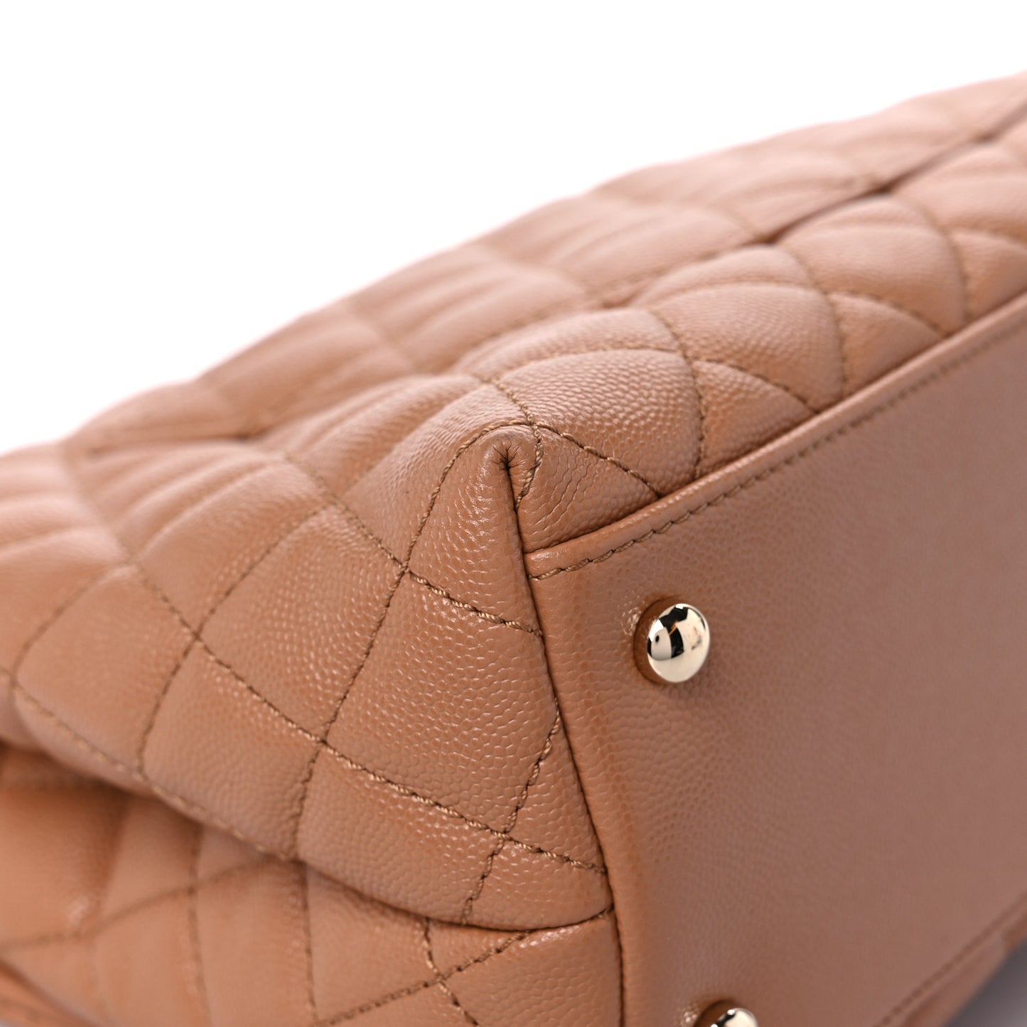 Caviar Quilted Small Coco Handle Flap Brown