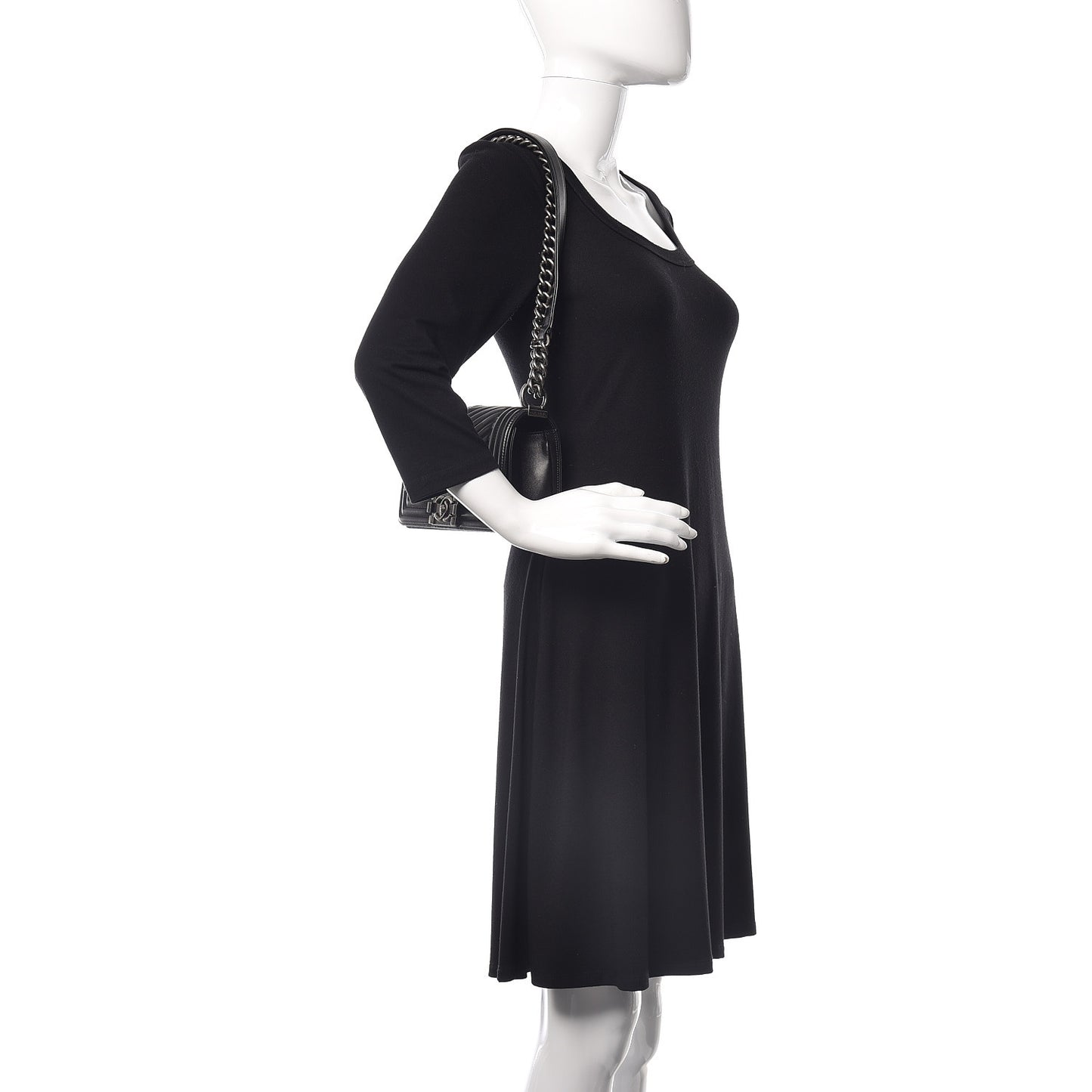 Lambskin Pleated Small Boy Flap Black