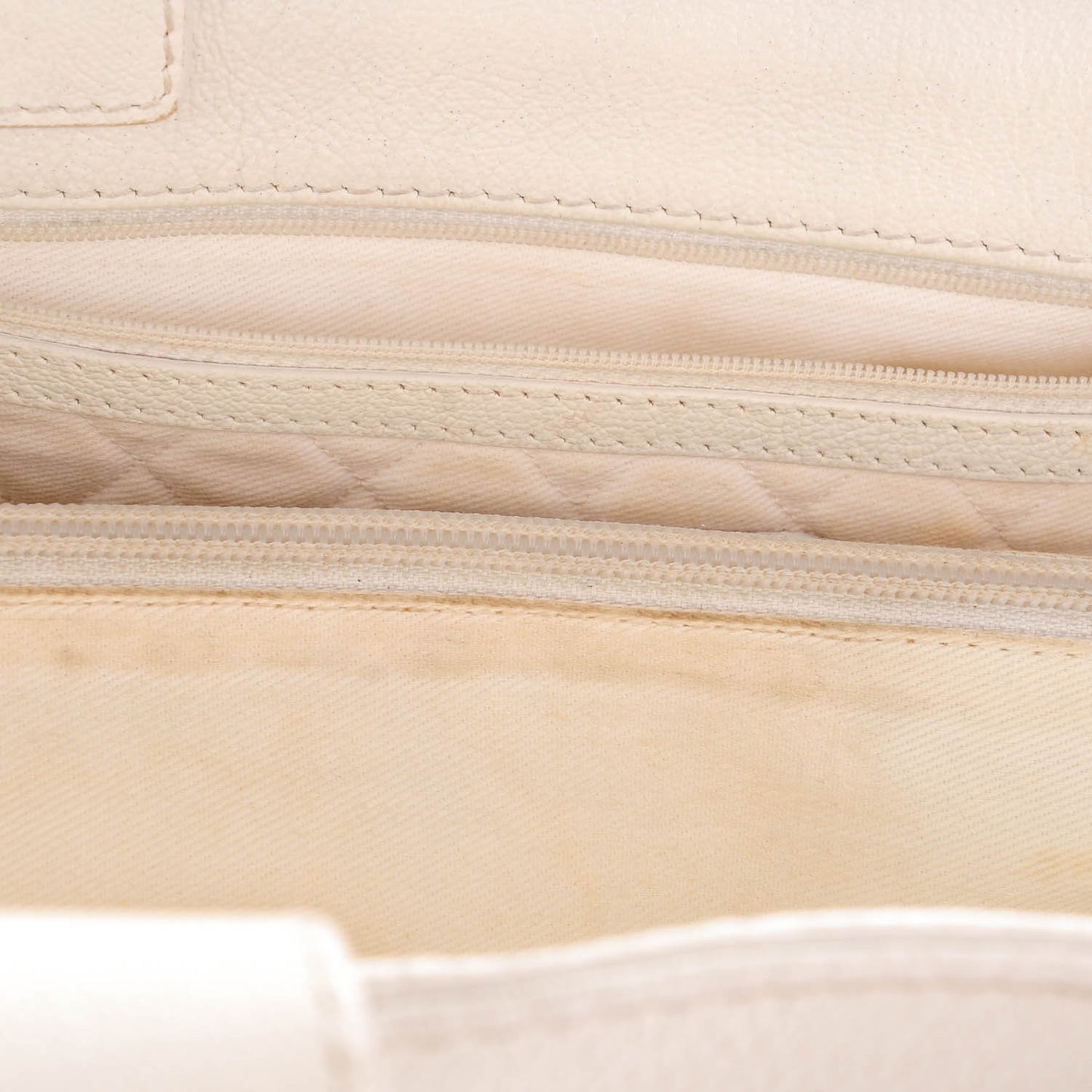 Goatskin Perforated Large CC Tote White