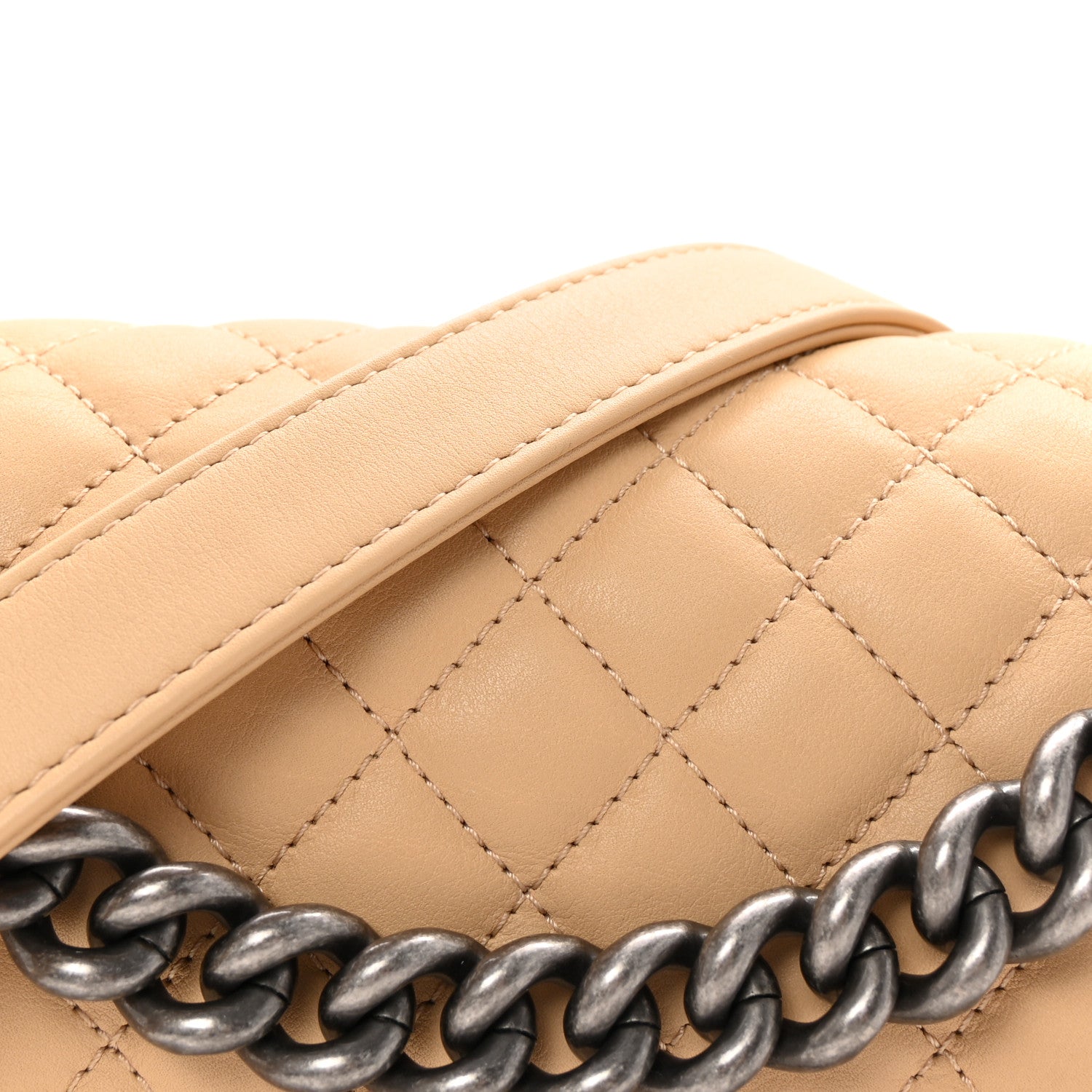 Chanel Calfskin Quilted Medium Boy Flap Beige 8 of 10