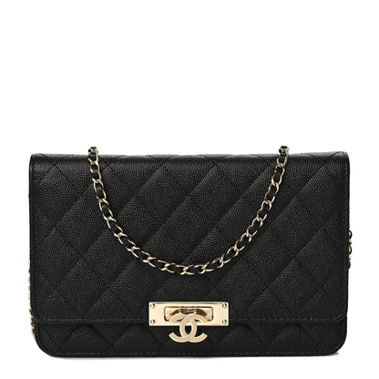 Chanel Caviar Quilted Golden Class Wallet On Chain WOC Black 1 of 10