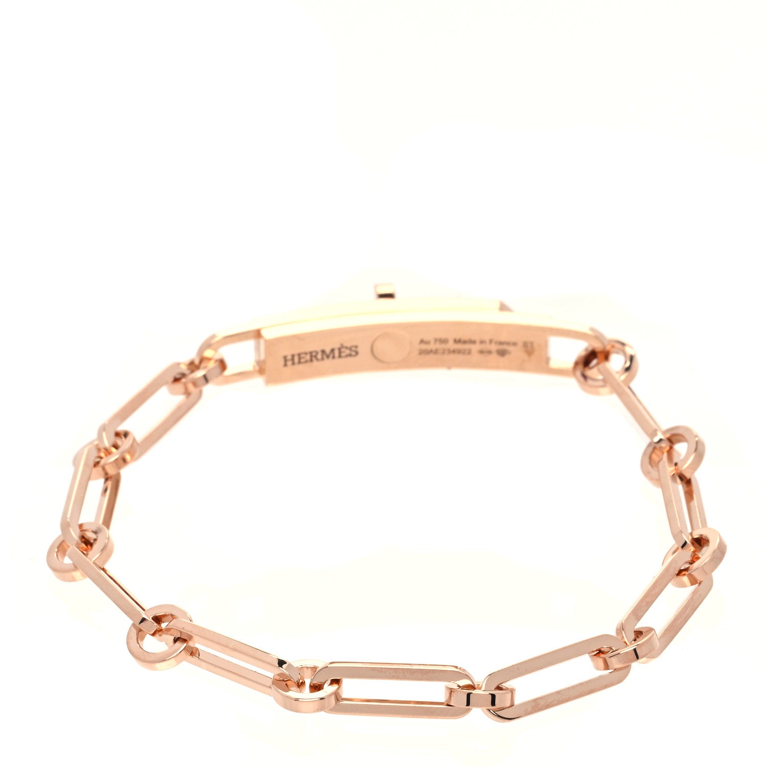 Hermes 18K Rose Gold Diamond Pave PM Kelly Chaine Bracelet ST 2 of 5