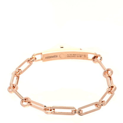 Hermes 18K Rose Gold Diamond Pave PM Kelly Chaine Bracelet ST 2 of 5