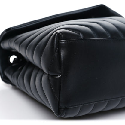 Saint Laurent Calfskin Y Quilted Monogram Monochrome Medium Loulou Chain Satchel Black 9 of 10
