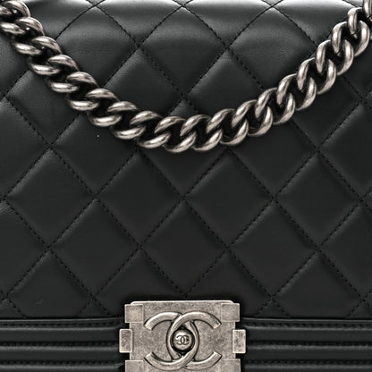 Chanel Lambskin Quilted Medium Boy Flap Black 8 of 11