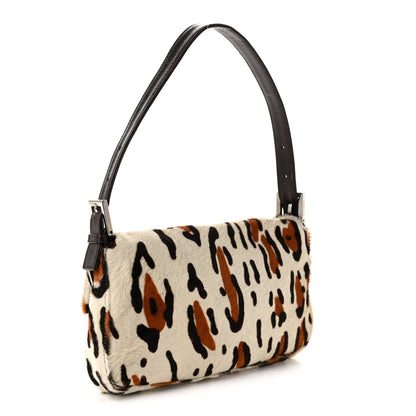 Fendi Calf Hair Leopard Print Baguette Brown 3 of 10