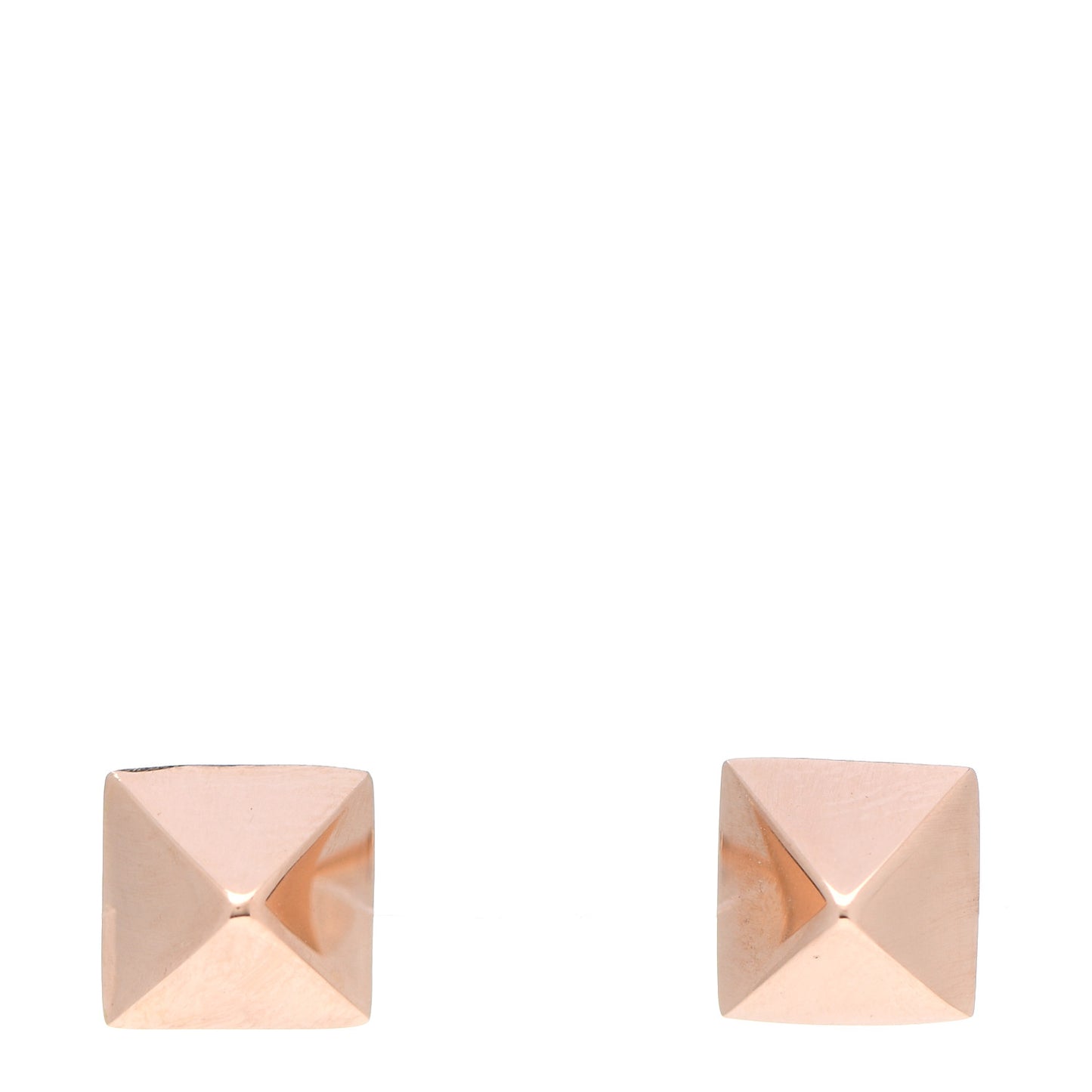 14K Rose Gold Pyramid Stud Earrings