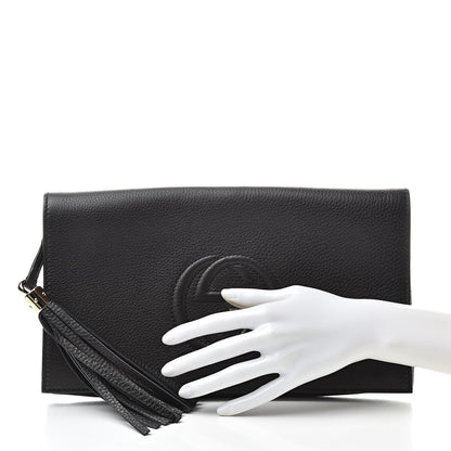 Gucci Pebbled Calfskin Medium Soho Clutch Black 2 of 8