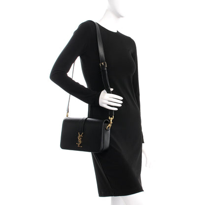 Saint Laurent Textured Calfskin Medium Classic Monogram Universite Bag Black 2 of 9