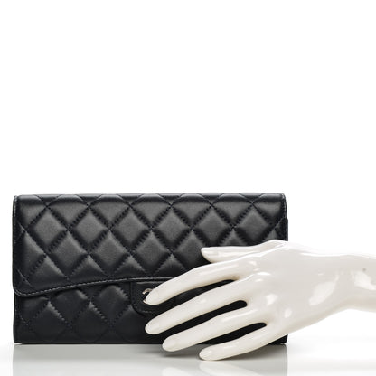 Chanel Lambskin Quilted Travel Wallet Navy 2 of 8