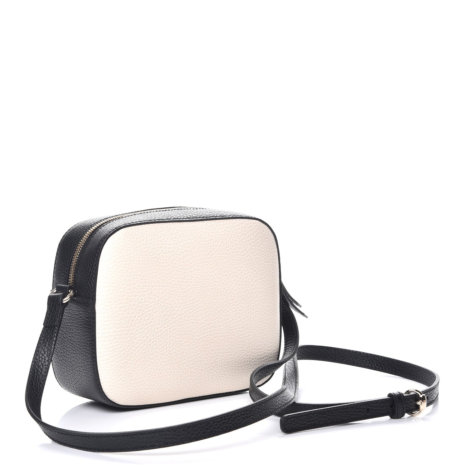 Gucci Dollar Calfskin Bi-Color Small Soho Disco Bag Mystic White Black 3 of 7