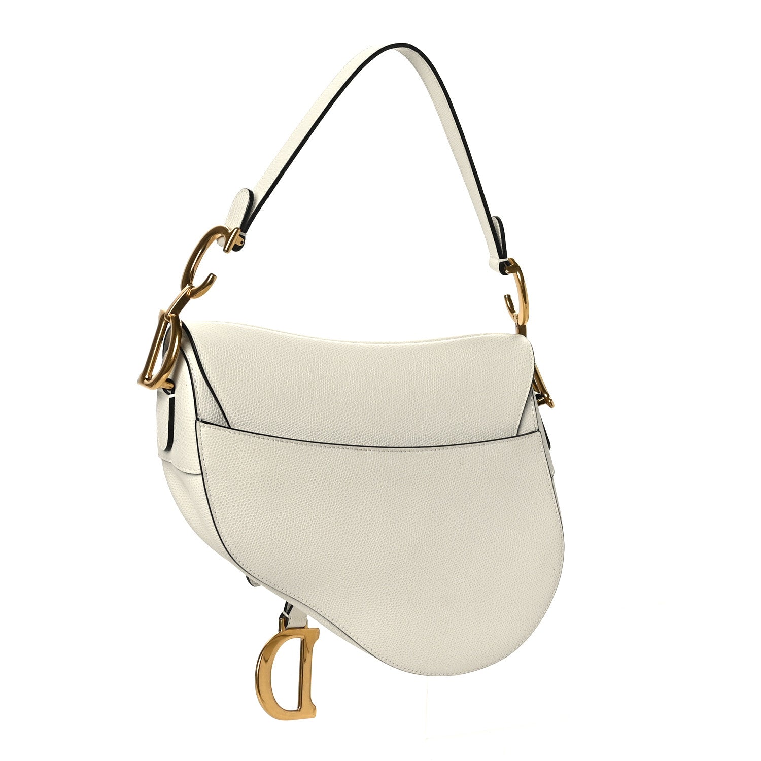 Christian Dior Grained Calfskin Saddle Bag White 3 of 10