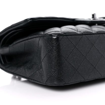 Chanel Metallic Caviar Quilted Medium Double Flap Dark Charcoal 8 of 10