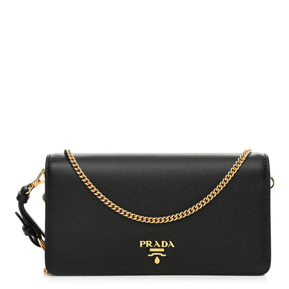 Prada Saffiano Metal Oro Mini Bag Black 1 of 10