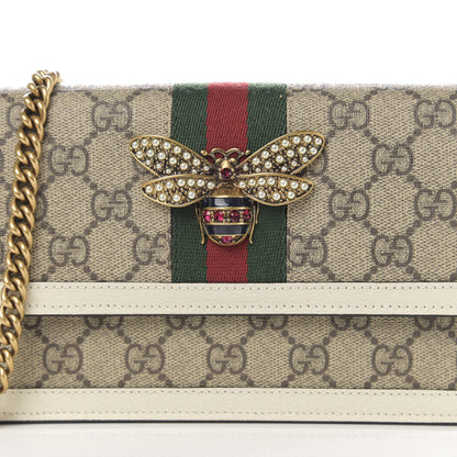 Gucci GG Supreme Monogram Web Queen Margaret Chain Wallet White 9 of 10