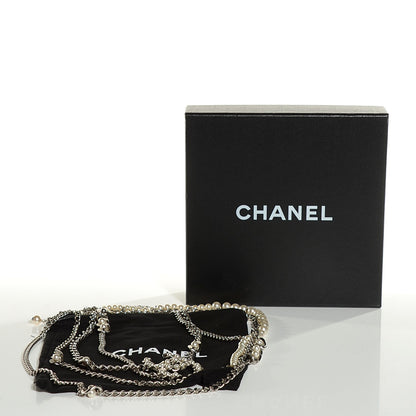 Chanel Pearl CC Multi Strand Necklace Silver 18 of 18